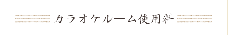 カラオケルーム使用料